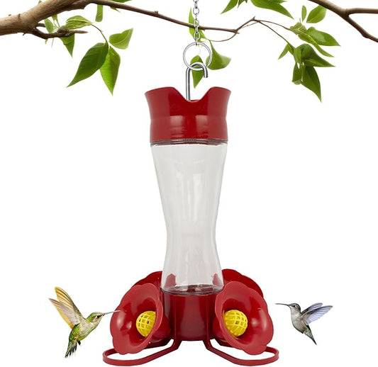 Perky-Pet 203CPBN Glass Hummingbird Feeder for Outdoors with Perches, Ant Moat, Bee Guards - Pack of 1