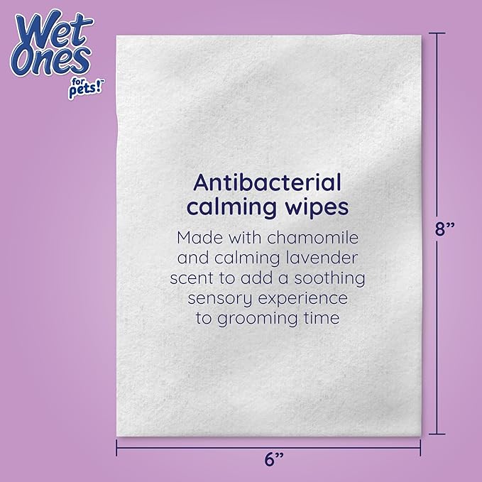 Wet Ones for Pets Antibacterial Calming Dog Wipes with Chamomile and Lavender Scent - Kills 99.99% of Germs, Durable Disposable Paw Wipes for Pets, 30 Count