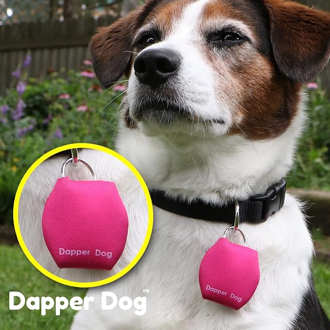 Dapper Dog - Dog Tag Silencer with Tag Ring (Pink)