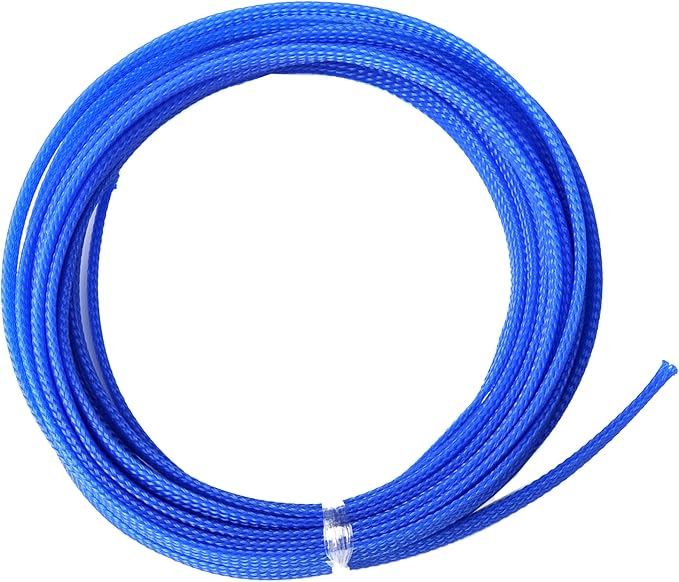 Othmro 16.4ft PET Flexible Expandable Braided Cable Sleeve 0.23inch Width Wire Loom Sleeving and Organizer Flexible Wire Mesh Sleeve for TV Audio PC Cords from Pets Chewing Blue