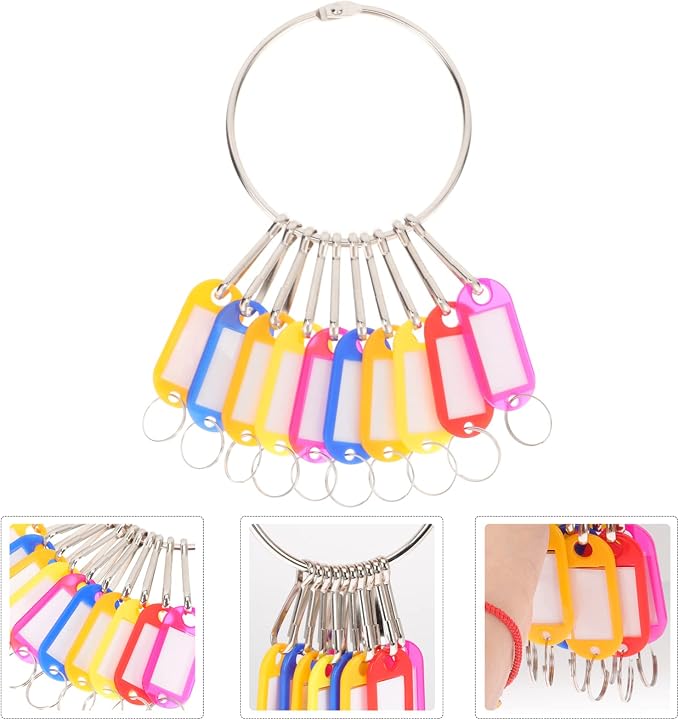 DOITOOL 4sets Multi-Functional Key Tags Luggage and Pet Identification Labels Easy to Use Color-Coded Organizers for Home Office and Travel