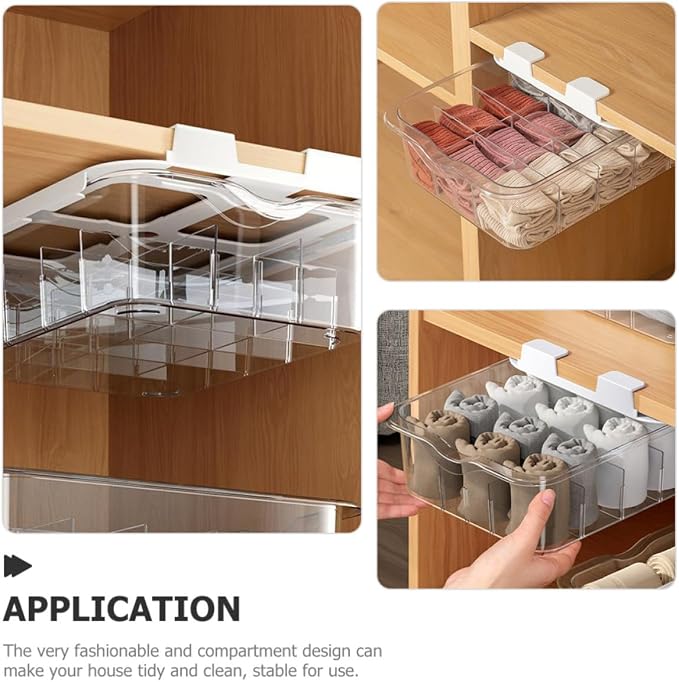 TOYANDONA Multi-grid Drawer Organizer for Socks and Briefs with Lid Design, Pet Material, Dust Prevention and Well Organized Storage, for Home Storage and Closet Use