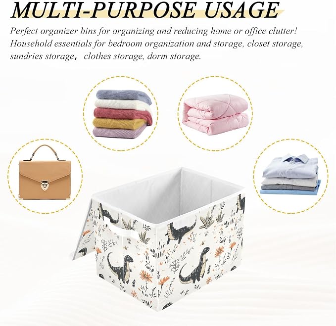 Beauty Dinosaurs Storage Bins Storage And Organization With Handle for Sheet Small Spaces