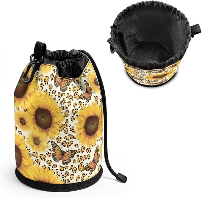 Clothespin Storage Bag with Hooks & Drawstring Closure Dragonfly Star Moon Space Saving Organizer for Clothes Pins, Hangs on Clothesline/Drying Rack