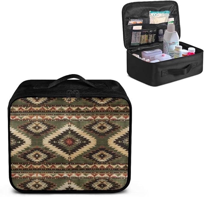 First Aid Kit Bag Pet Paw Cute Dog Print Empty Medic Bag for Pet Friendly Households and Outdoor Adventures Featuring Wear Resistant Material Breathable Tribal