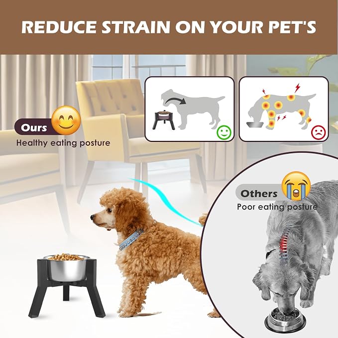 Elevated Dog Bowl Stand for Small Dogs, Adjustable Width 5.9-8.7", Raised Dog Food Water Bowls Holder, Bowl Not Included