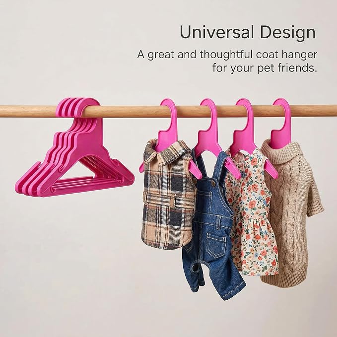 36 Pcs Pet Clothing Hanger, Plastic Anti-Skid Dog Puppy Cat Clothes Clothing Rack, Mini Cute Red Pet Apparel Hangers, Space-Saving Puppy Drying Racks for Cats Small Animals (Red)