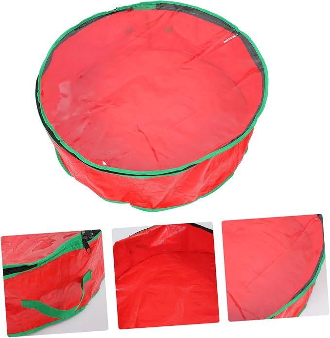 MAGICLULU 1pc Wreath Storage Bag with Clear Window for Christmas Garland Container for Holiday Decorations and Wear-Resistant for Party and Wedding Supplies