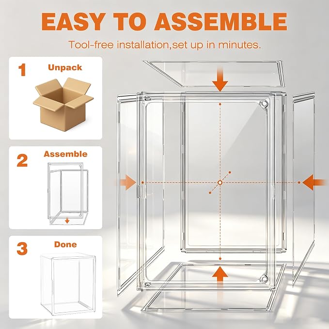 Extra Large Clear Storage Box for Cowboy Boots,Helmets,Large Handbag | For western style boots, motorcycle helmets, handbags, collectibles & seasonal storage while keeping everything organized