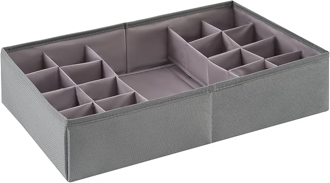 Drawer Organizer Clothes, Adjustable Dividers and Can Change the Size of the Dividers According , Can be Used in the Bedroom, Nursery and Closet Organizer or Storage, Underwear, Socks (Grey, Big)