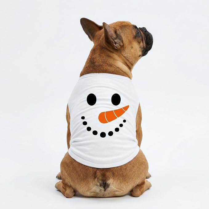 Fitwarm Snowman Dog Christmas Outfit, Holiday Dog Clothes for Small Dogs Boy Girl, Cute Pet Shirt, Black, White, Orange, Medium