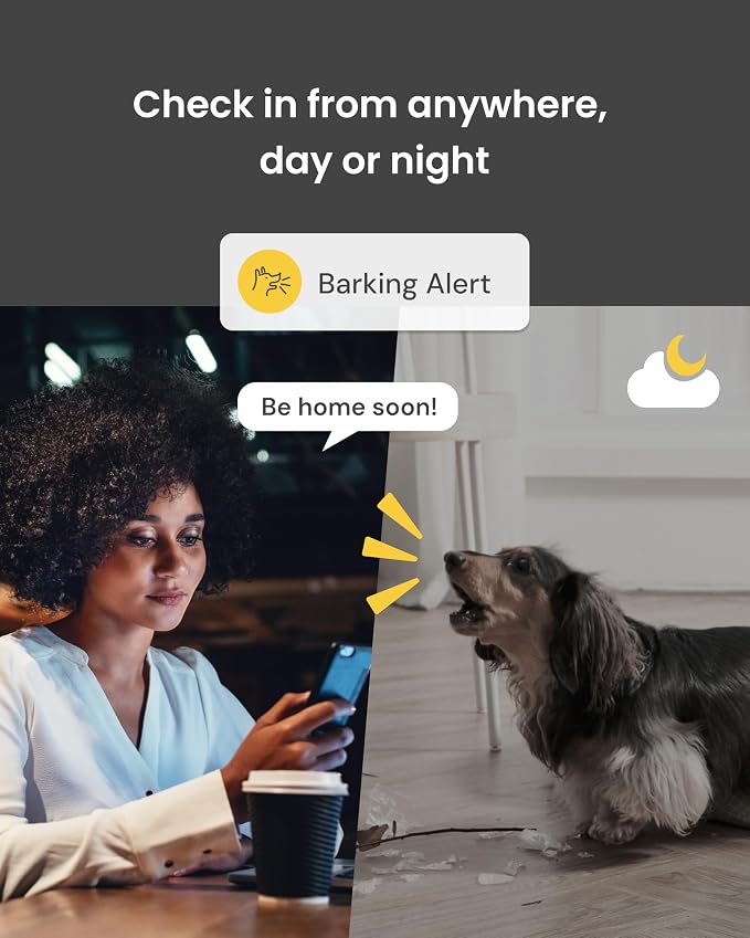 Furbo 360° Dog Camera [No Monthly Fee] | 360° Rotating Live View, Barking Alerts, Treat Toss, 2-Way Audio, Night Vision, Smart Home Puppy Monitoring, No AI Alerts
