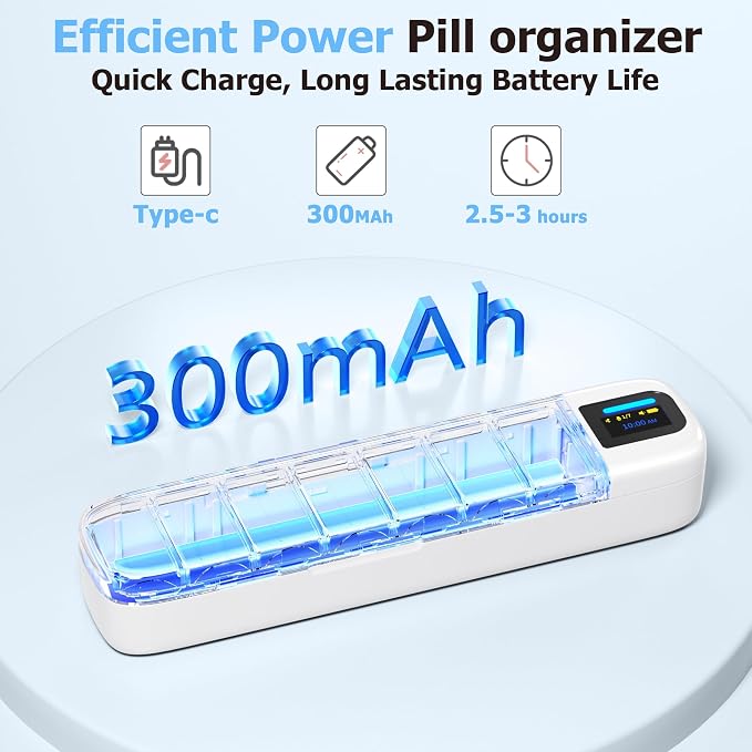Daviky Automatic Pill Dispenser, Smart Pill Organizer with Alarm | Pill Box 7 Day with APP, Weekly Travel Pill Case, Portable Pill Reminder for Medicines, Supplements and Vitamins
