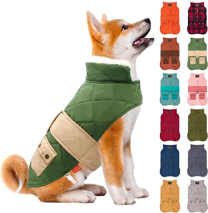 KYEESE Waterproof & Windproof Dog Coat for Small Medium Dogs Puffer Jacket