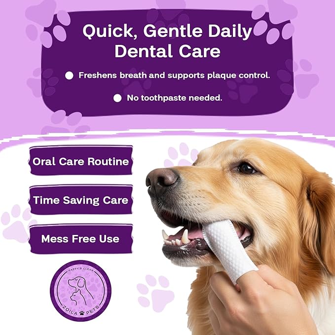 Dental Wipes Unscented – Best Dog Teeth Cleaning, Dog Dental Wipes for Dogs Teeth, Finger Toothbrush for Dogs and Cats, Oral Care, Remove Plaque, Tartar & Bad Breath – 50 Count