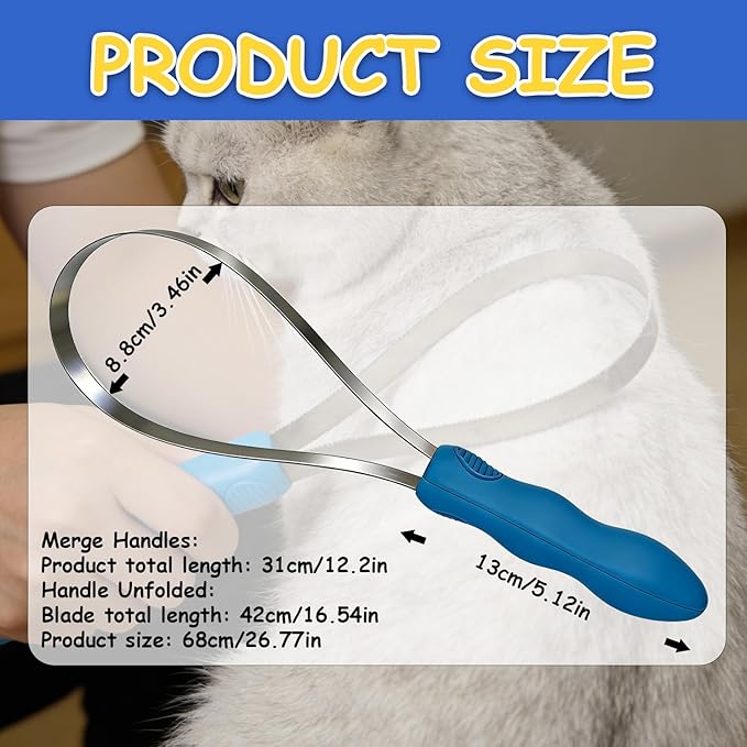 Horse Shedding Tool, Stainless Steel Shedding Blade for Horses & Dogs, Dog Shedding Brush for Double Coat Dogs, Deshedding Tool Grooming Brush for Horse Dog Cat(Single Loop)