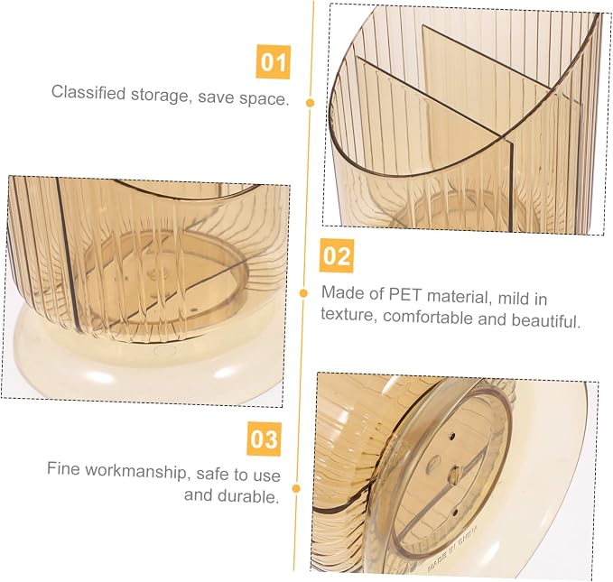 Desktop Makeup Brush Holder Transparent Pen Pot Pet Material Office Organizer