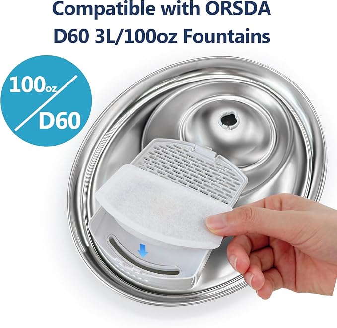 ORSDA Cat Water Fountain Parts Lid Replacement ONLY for ORSDA Pet Fountains D60 3L/100oz -Not for D30 D36 D66 (Lid)