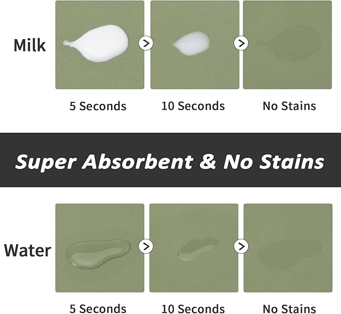 HotLive Dog Food Mat - Absorbent Cat Mat for Food and Water, No Stains Pet Feeding Bowl Mat, Easy to Clean Pet Placemats, Quick Dry Dog Water Dispenser Mat for Messy Drinkers | Paw Green 18"x34"