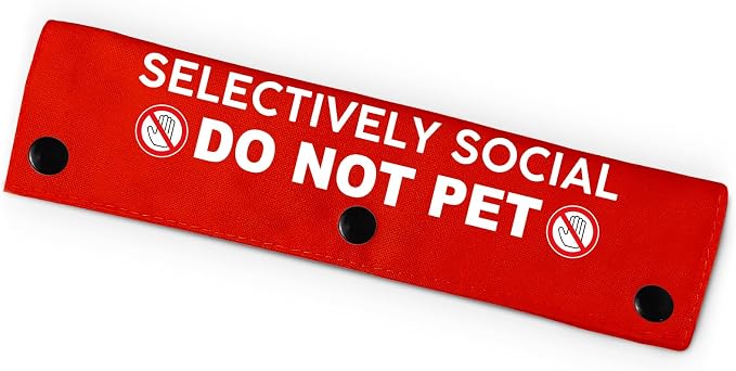 Selectively Social Do Not Pet Pet Leash for Dogs, Funny Dog Leash Wrap for Pet Dog Lovers Owners Gift (Red)