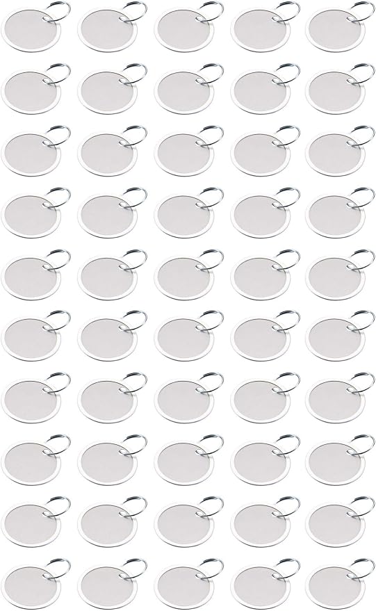 Lucky Line Round Paper Tag 1-1/4" with Metal Rim and Split Ring, 50 Per Pack (28200), 50 Pack - White