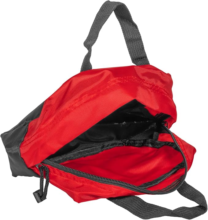 MFASCO Red Nylon First Aid Bag | Sturdy Canvas Handles | Zippered | Empty FIrst Aid Bag | Compact and Easy to Carry with Reflective Strip | Suitable for Cars, Boats, Travel, and Outdoor