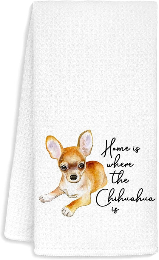 Jvpke Chihuahua Gifts: Kitchen & Bath Towels - 16x24 Inch, Cute Decor for Chihuahua Lovers