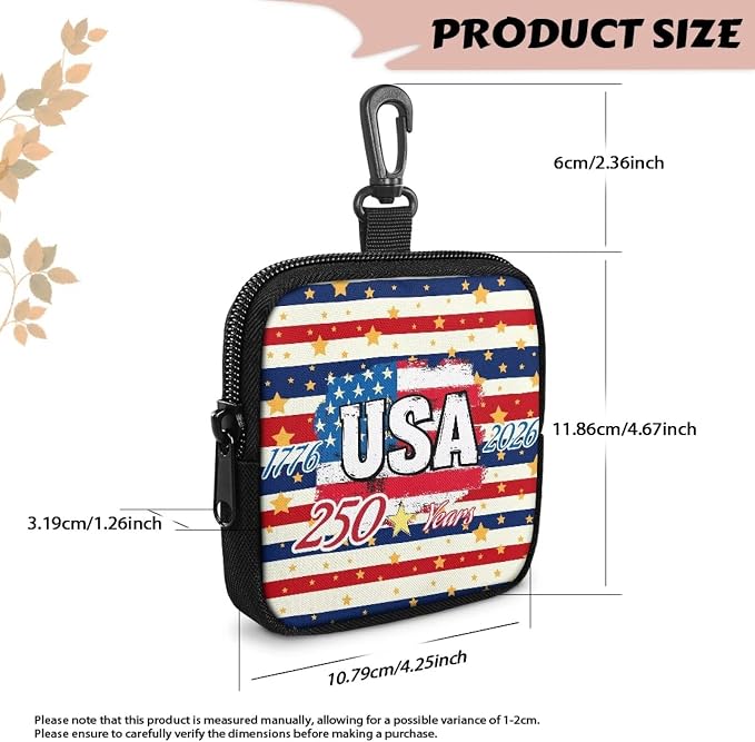 Dog Training Pouch Lightweight Zipper Dog Treat Bags Training Pouch Small Puppy Snack Dispenser Portable to Take Pet Eseentials American 250th Anniversary
