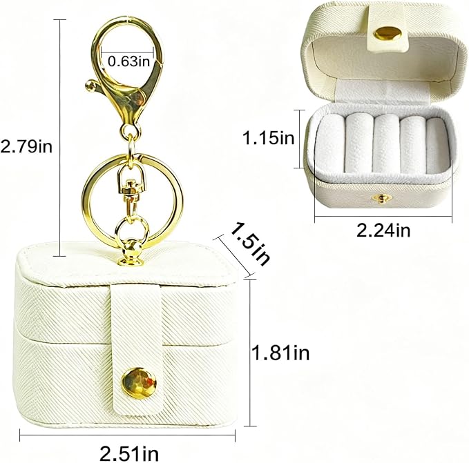 Ring Bearer Pillows for Dog Collar, PU Leather Wedding Ring Pillow Box for Pet, Mini Ring Holder Pouch Box, Earrings Storage Box for Proposal Engagement Wedding Ceremony Party (Ivory-2Pack)