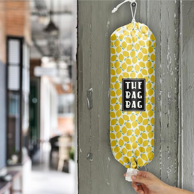 Lemon Plastic Bag Holder and Organizer - Summer Gifts for Grocery Storage, Home Farmhouse Closet Kitchen Decor, Gifts for Women Men