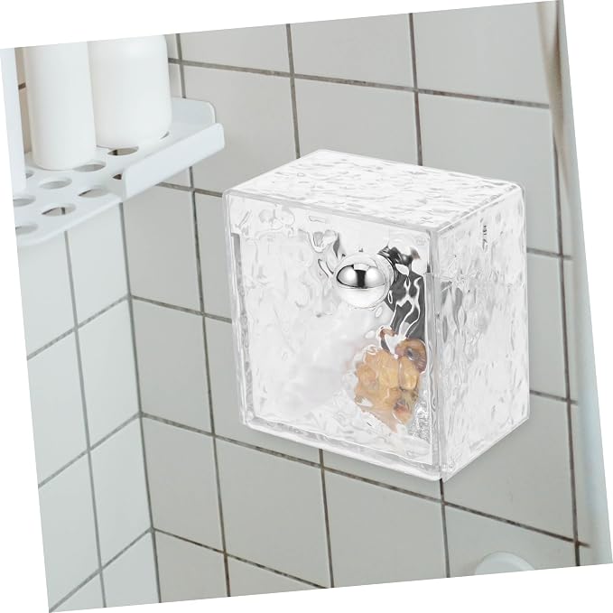 Cotton Pad Organizer Wall-mounted Holder Makeup Cotton Storage Box for Pads Swabs and Eggs Pet and Materials Space-saving Design for Bathroom and Vanity Use