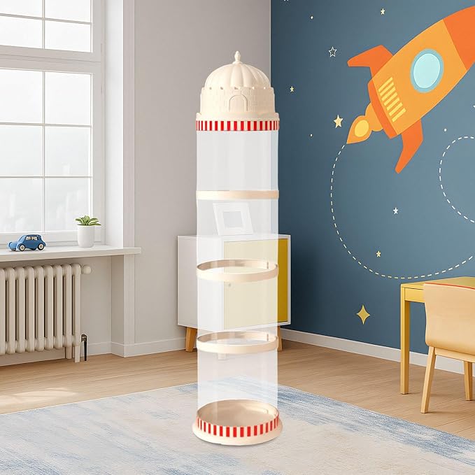 Toy Organizer Zoo Toy Holder Space Save Storage Cage Playhouse PP Material Suitable for Children Bedroom Nursery, 4 Layers