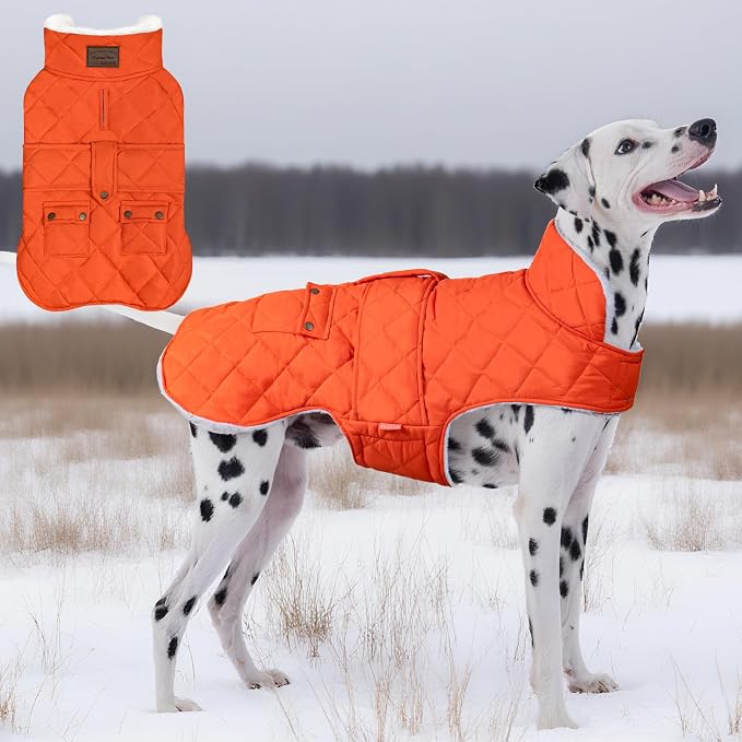 KYEESE Waterproof & Windproof Dog Coat for Large Dogs Puffer Jacket