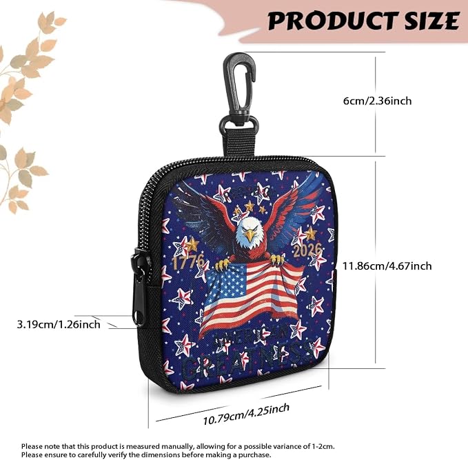 Dog Training Pouch Lightweight Zipper Dog Treat Bags Training Pouch Small Puppy Snack Dispenser Portable to Take Pet Eseentials American 250 Years Theme
