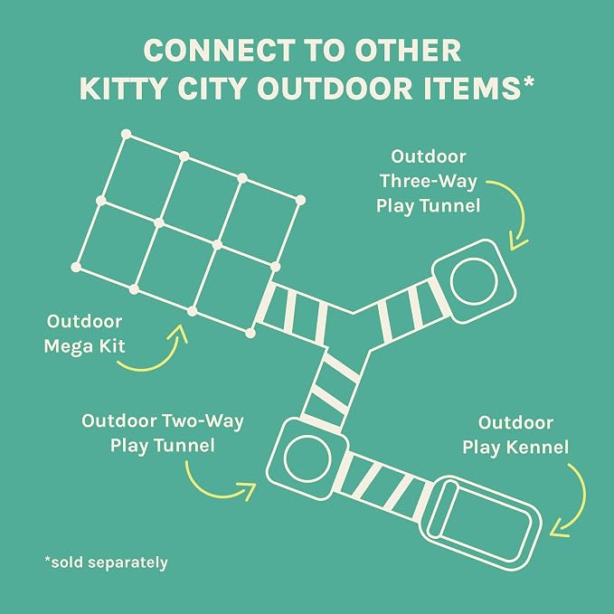 Kitty City Large Outdoor 3-Way Play Tunnel