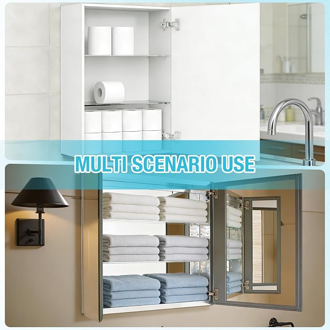 4 Pcs Medicine Cabinet Shelves Replacement, Acrylic | 13.75 Inch Acrylic Replacement Organizer for Bathroom Living Room Wall Mounted Shelves for Kitchen Cabinet (Clear)