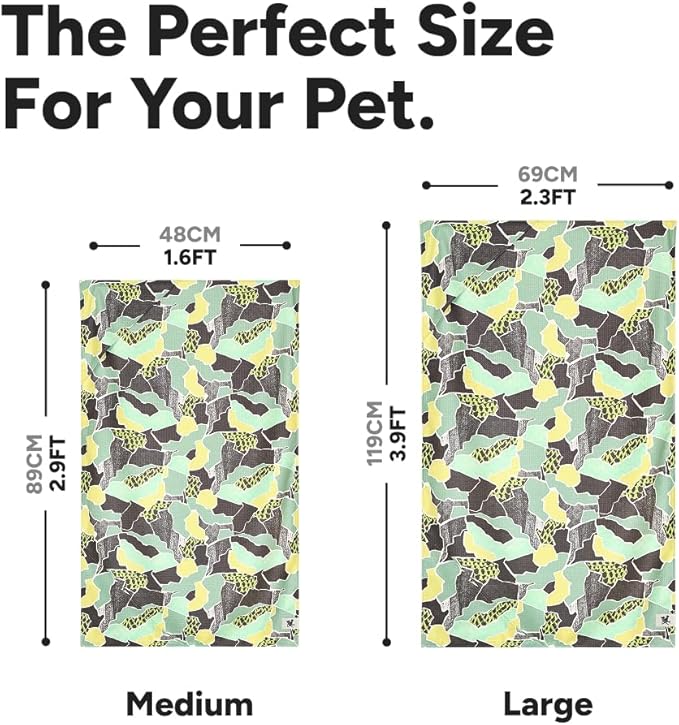 Dock & Bay Pet Towel - Super Absorbent & Quick Drying Dog Towels with Bag - 100% Recycled - Undercover Walkies, Large (120x70cm, 47x27)