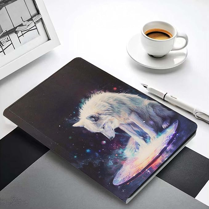 for Samsung Galaxy Tab E 9.6" Tablet Case 2015(SM-T560/T561/T565/T567),Premium Leather Folio Stand Auto Wake/Sleep,Multiple Viewing Stand,White Wolf