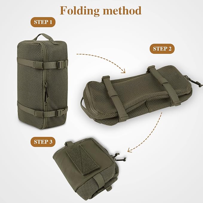 3 PCS Tactical Modular Packing Cubes, Large Capacity Mesh Storage Bag,Outdoor Travel Organize Storage Pouches Bags.