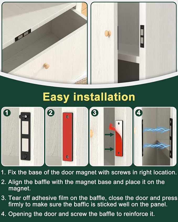 Jiayi 30 Lb Ultra Thin Cabinet Drawer Door Magnets, 12 Pack Magnetic Cabinet Door Catch, Door Magnetic Catch Cupboard Double Magnets Latch for Wardrobe Closet Door Closing