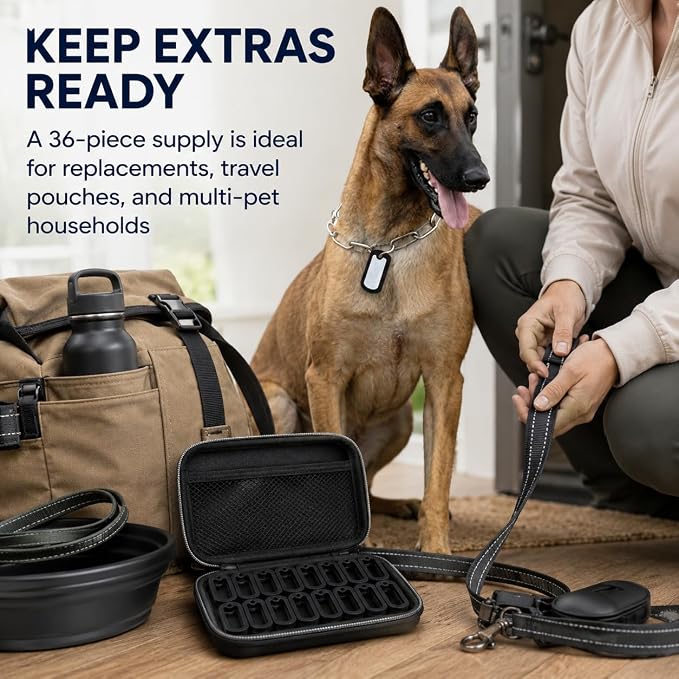 VOSAREA 36pcs Dog Tag Silencers, Black Silicone Pet Tag Silencer Covers, Protective Cover Guards for Noise Reduction and Scratch Protection