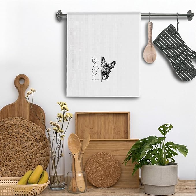 Funny French Bulldog Bathroom Hand Towels, French Bulldog Gifts for Women Men, Frenchie Dog Lover Gifts Decorative Hand Towels for Bathroom Washroom Restroom, 16x24 Inch