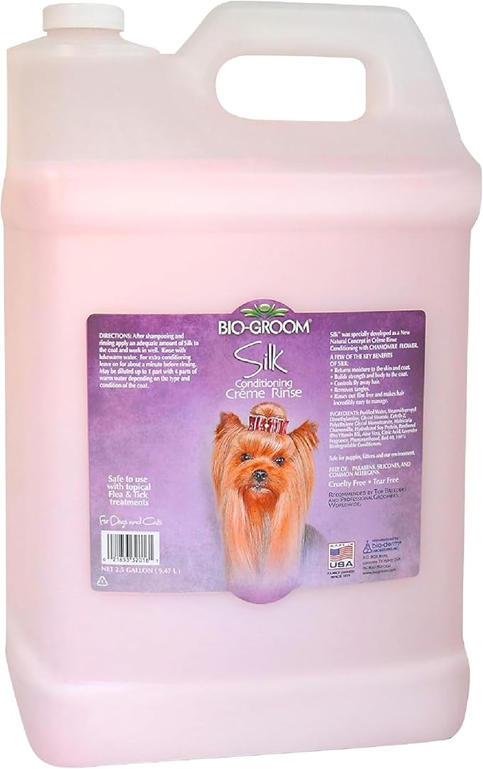 Bio-Groom Silk Creme Rinse Dog Conditioner - Conditioner for Dogs, Puppy Conditioner, Dog Conditioner Detangler, Dog Hair Conditioner - 2.5 Gallon