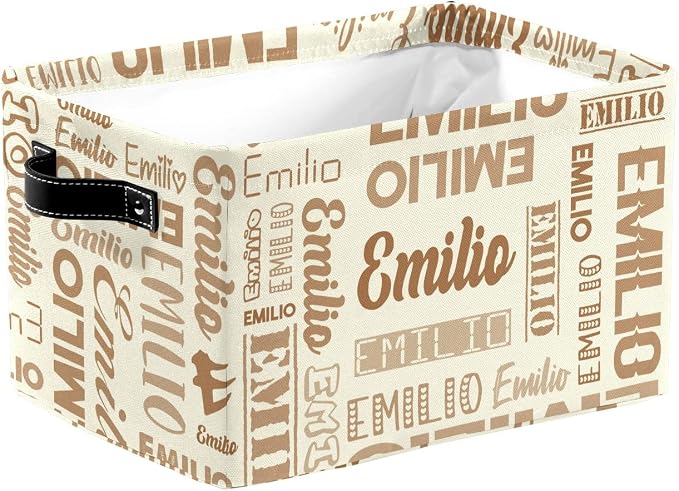 Personalized Toy Box Storage Bins for Boys Girls with Name, Kids Custom Storage Basket Cubes Organizer with Handles, Shelf Closet Storage Baskets Bin Customized Gift, 1 Pack
