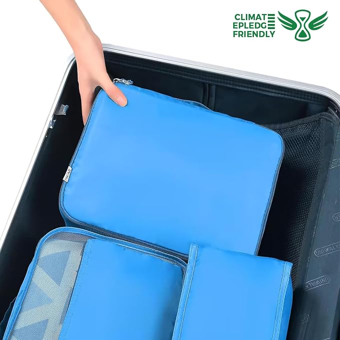 BAGAIL 8 Set Packing Cubes Luggage Packing Organizers for Travel Accessories-Light Blue