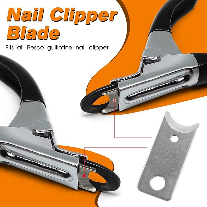Pet Nail Trimmer Blades for Resco Guillotine Nail Trimmers Dog Nail Clipper Replacement Blades -6 Pack