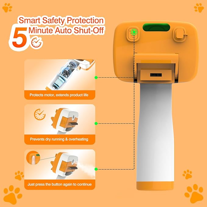 Cat Steam Brush,5-in-1 Self-Cleaning Steam Cat Brush with 3 Swap-in Heads (Grooming,Dematting,Deshedding),Spray Hair Removal Comb for Softens Fur & Reduces Static,Includes Waterless Shampoo
