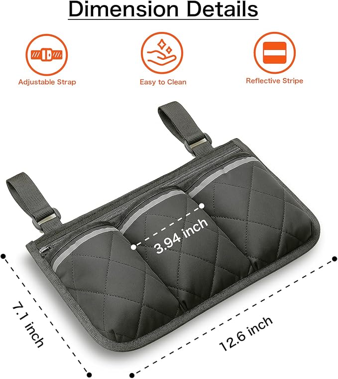 Stroller Caddy Stroller Organizer With Cup Holder, Non Slip Straps Stroller Bag for Phone, Pet Stroller Accessories,Universal Stroller Organizer,Fits Single & Double Strollers