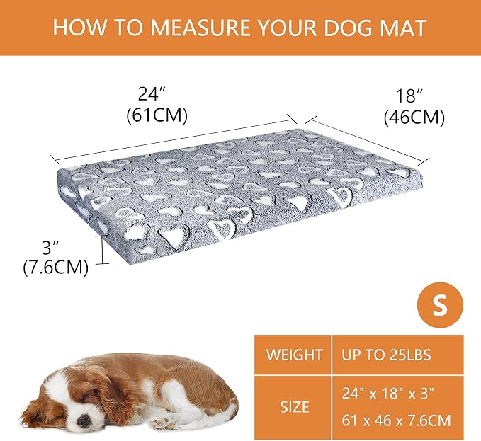 VANKEAN Reversible Cool/Warm Crate Mat Waterproof Washable Firm S-XXL Grey