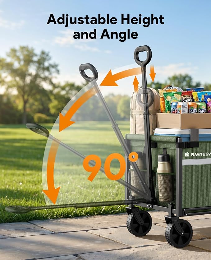 Collapsible Wagon Cart with Wheels, 220LBS for Grocery Shopping Camping | 110L Capacity Wagons Carts Foldable,220LBS Heavy Duty Wagon Carts, Lightweight Portable Utility Cart,All-Terrain Wheels